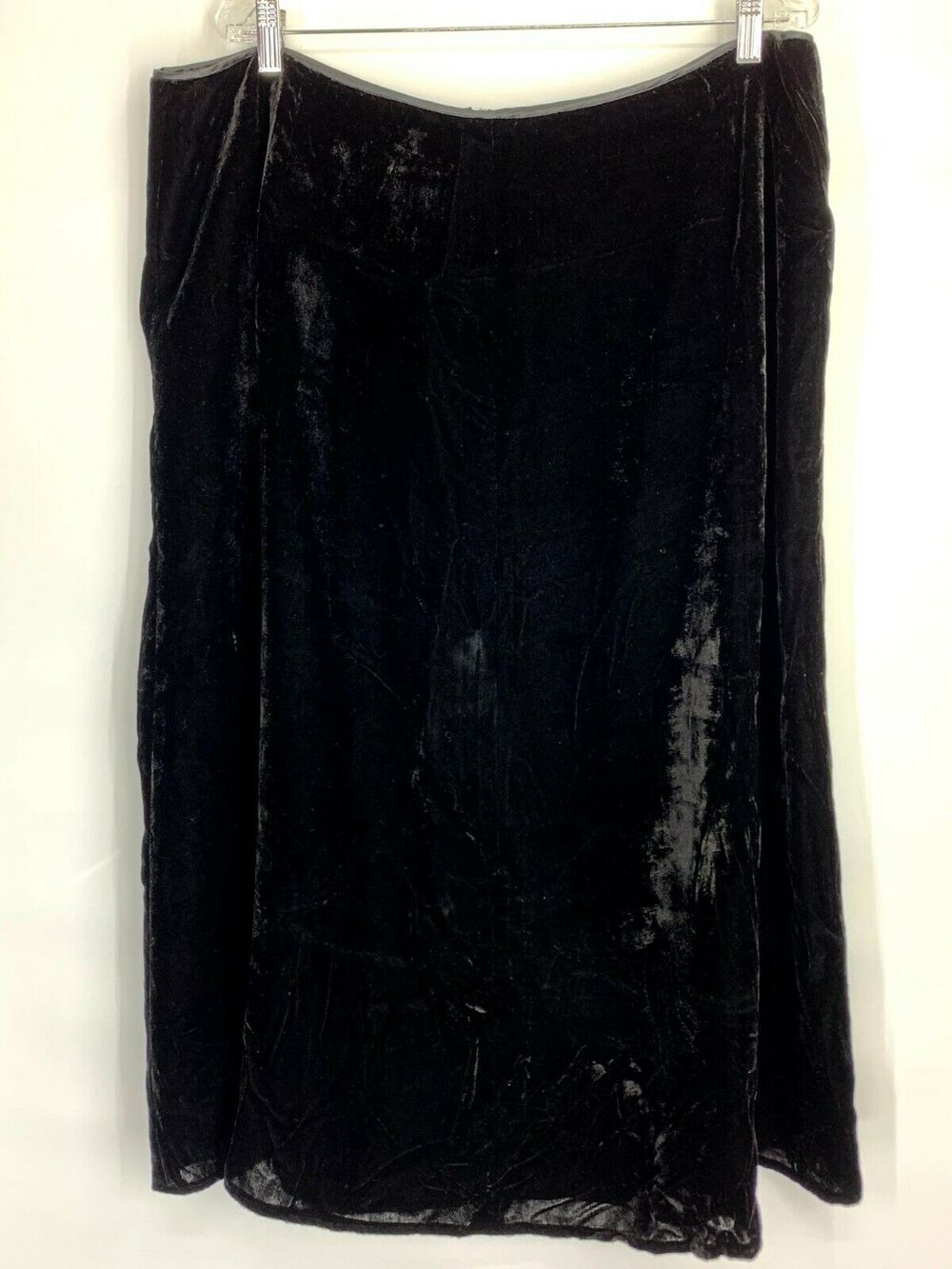 Sheer Black Velour Midi Skirt